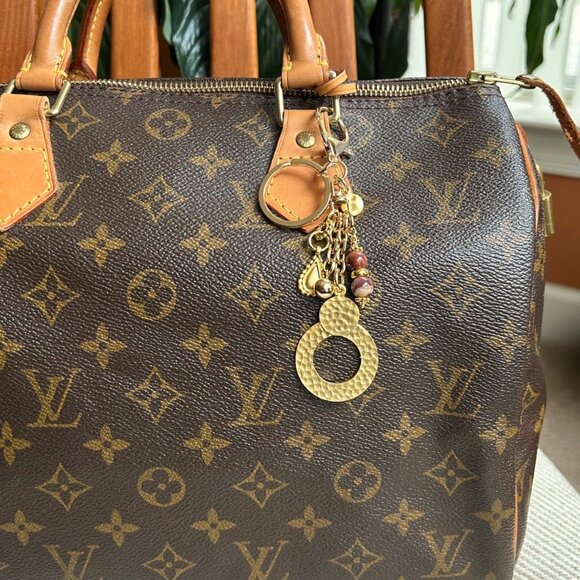 MATTE GOLD HOOP BAG CHARM Gold Tone - Picture 5 of 8